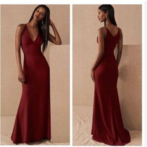 NWT BHLDN JONES BRIDAL SLEEVELESS LONG DRESS IN BURGUNDY  - 10
